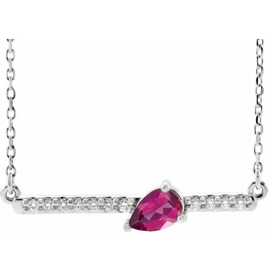 Platinum Pink Tourmaline & 1/1 CTW Diamond 16" Necklace