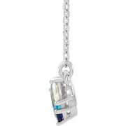 14K White Multi-Gemstone & .6 CTW Diamond Bar 16" Necklace