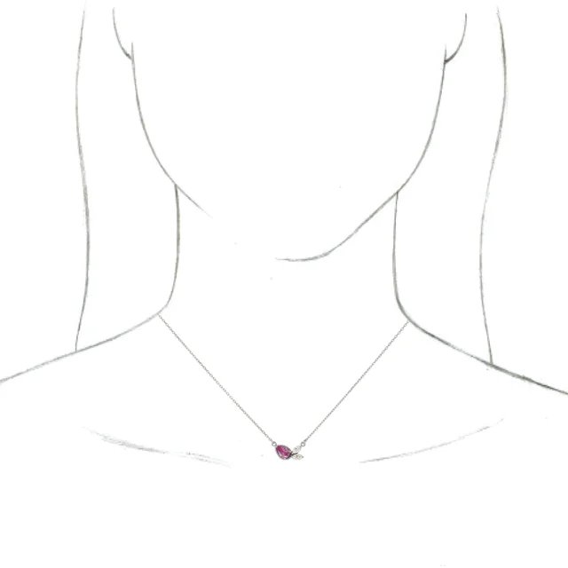 14K White Pink Sapphire & 1/6 CTW Diamond 16" Necklace