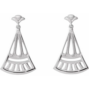 14K White Vintage-Inspired Dangle Earrings-