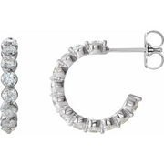 14K White 1 3/8 CTW Diamond 16.5 mm Hoop Earrings