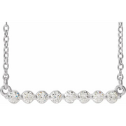 14K White 1/4 CTW Diamond Bar 18" Necklace
