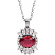 14K White Ruby & 1/3 CTW Diamond 16-18" Necklace