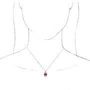 14K White Ruby & 1/3 CTW Diamond 16-18" Necklace