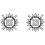 14K White 1/6 CTW Diamond Earrings Jackets with 4.9 mm ID