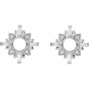 14K White 1/2 CTW Diamond Starburst Earrings