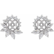 14K White 7/8 CTW Diamond Earring Jackets with 6 mm ID