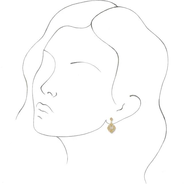 14K Yellow 3/8 CTW Diamond Vintage-Inspired Earrings
