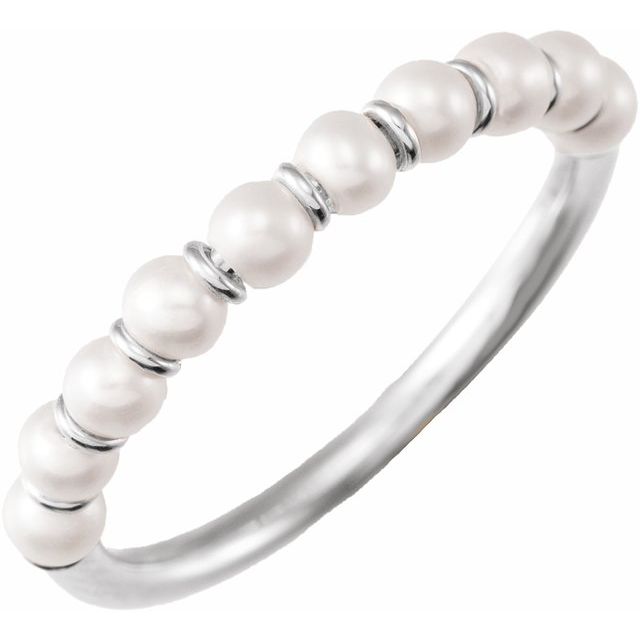 Cultured Freshwater Pearl Ring-14kt White Gold-5-