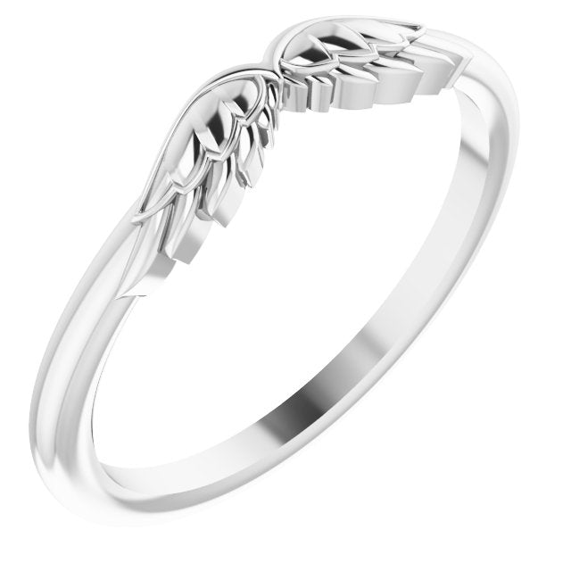 Stackable Angel Wings Ring-14kt White Gold-6.00-