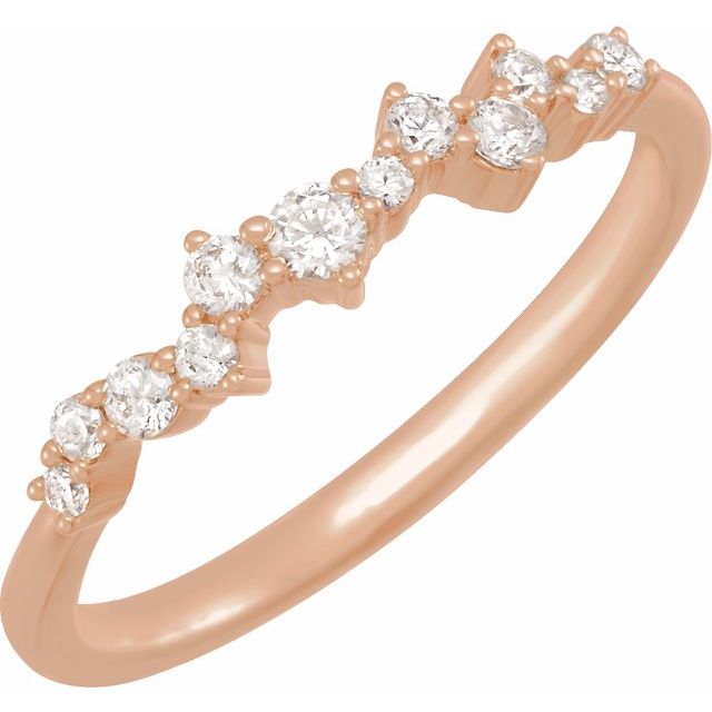 1/4 CTW Lab-Grown Diamond Scattered Stackable Ring-14kt Rose Gold-