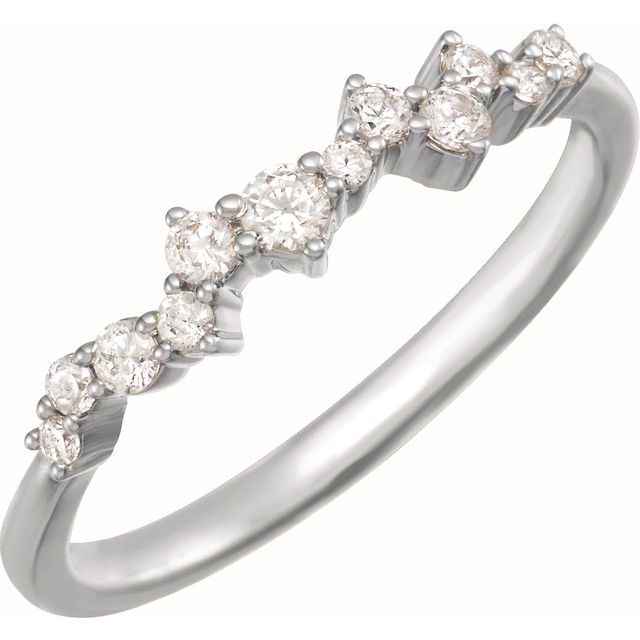 1/4 CTW Lab-Grown Diamond Scattered Stackable Ring-14kt White Gold-