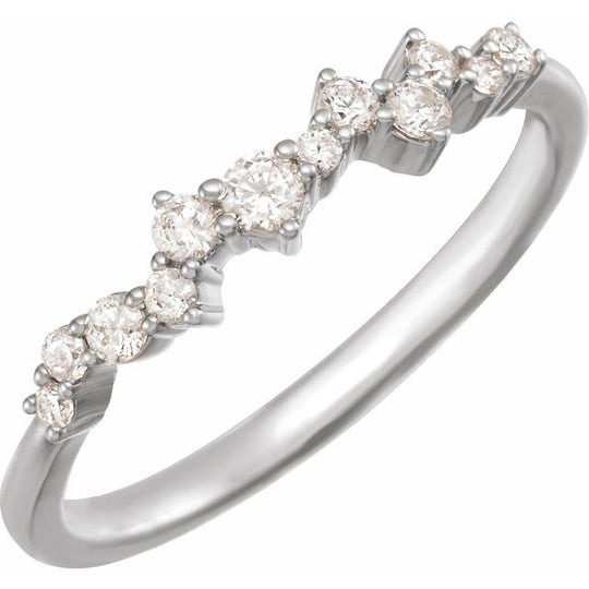 1/4 CTW Lab-Grown Diamond Scattered Stackable Ring