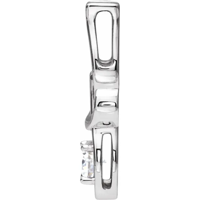 14K White 5 mm Round Forever One Moissanite Pendant-
