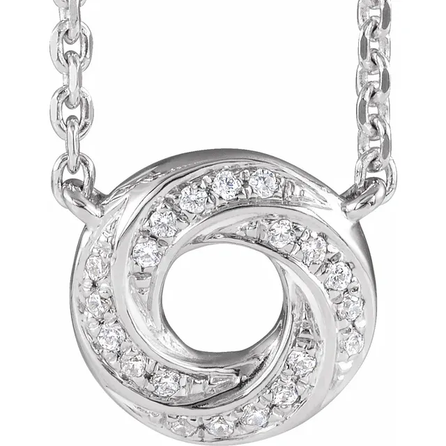 14K White .06 CTW Diamond Geometric 18" Necklace-