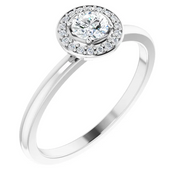 14K White 1/3 CTW Diamond Ring-7.00 (approximate standard size)-