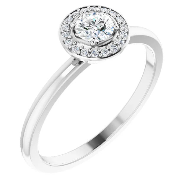 14K White 1/3 CTW Diamond Ring-7.00 (approximate standard size)-