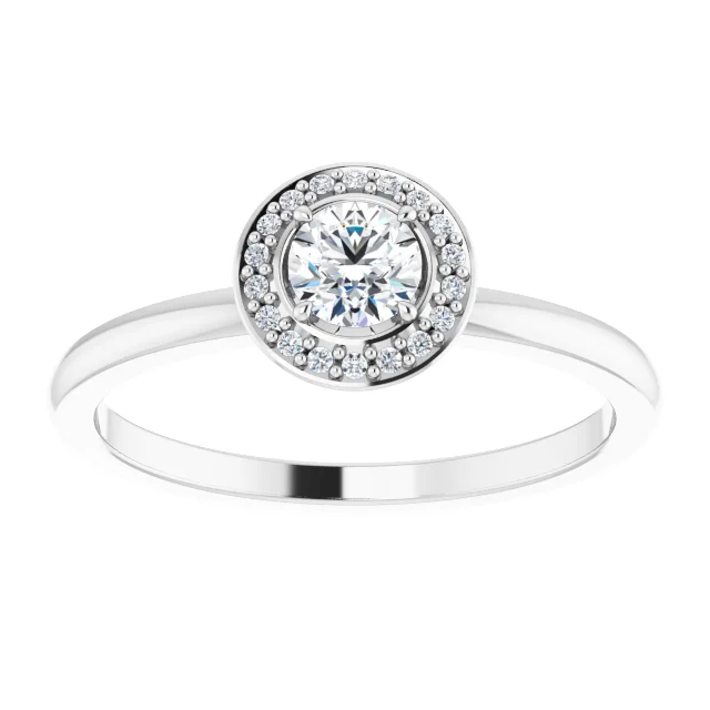 14K White 1/3 CTW Diamond Ring-7.00 (approximate standard size)-