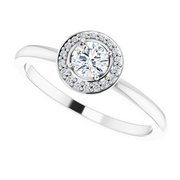 14K White 1/3 CTW Diamond Ring-7.00 (approximate standard size)-