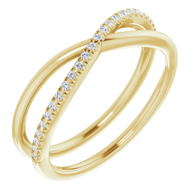 14K Yellow 1/10 CTW Diamond Criss-Cross Ring-