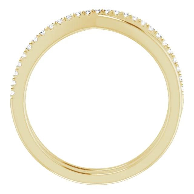 14K Yellow 1/10 CTW Diamond Criss-Cross Ring-