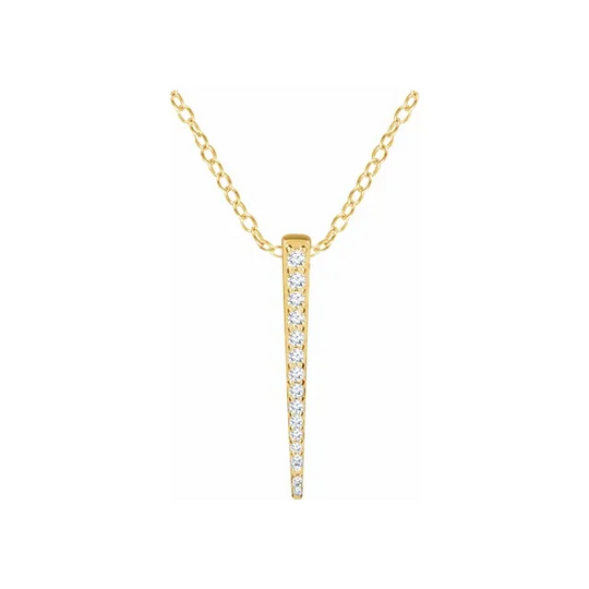 14K Yellow 1/4 CTW Diamond Graduated 16-18" Bar Necklace