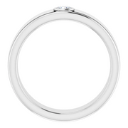 14K White 3 mm Round .1 CTW Men's Diamond Ring