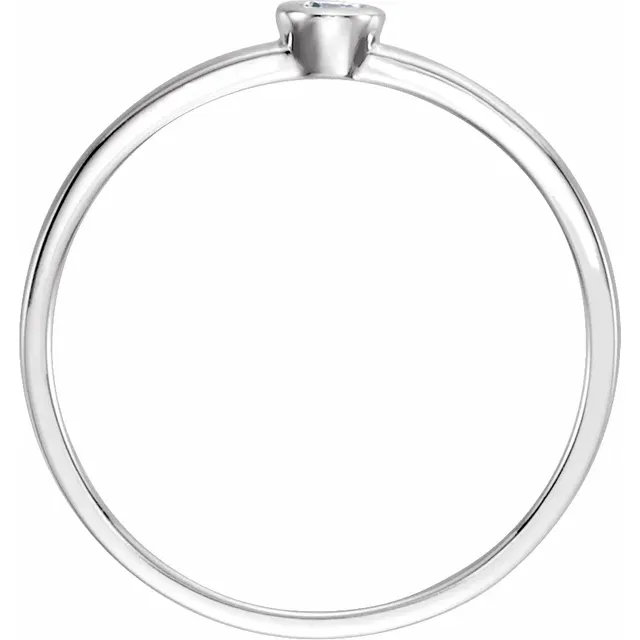 14K White .6 CTW Diamond Bezel-Set Solitaire Ring