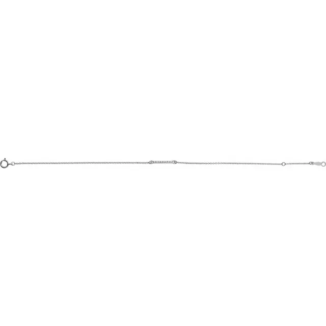 14K White .07 CTW Diamond Bar 6 1/2-71/2" Bracelet-