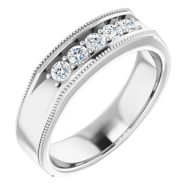 14K White 1/3 CTW Men's Diamond Ring-