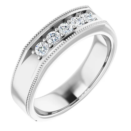 14K White 1/3 CTW Men's Diamond Ring