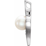 14K White Freshwater Cultured Pearl & .3 CTW Diamond Pendant