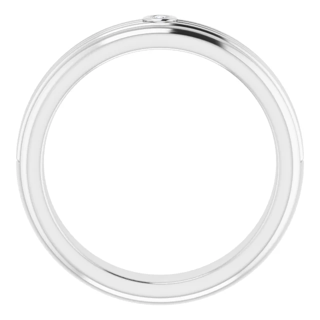 14K White 1.7 mm Round .025 CTW Diamond Men's Ring-