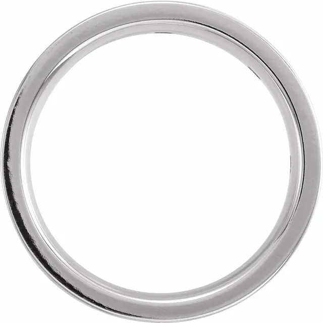 14K White 1/2 CTW Diamond Double Grooved Band Size 4-4-