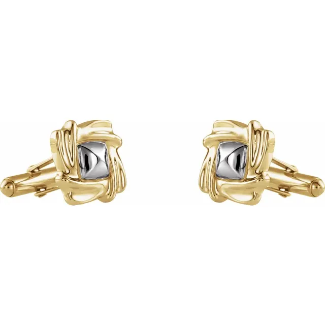 18K Yellow & Platinum Cuff Links-