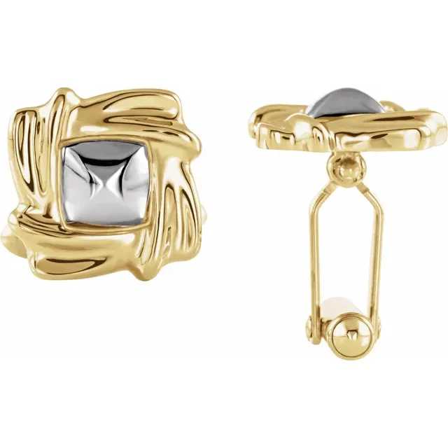 18K Yellow & Platinum Cuff Links-