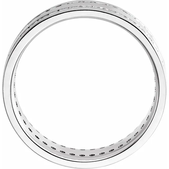 14K White 1 CTW Diamond Flat Band Size 4-4-