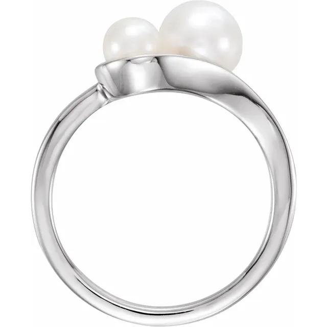 14K White Freshwater Cultured Pearl Ring-
