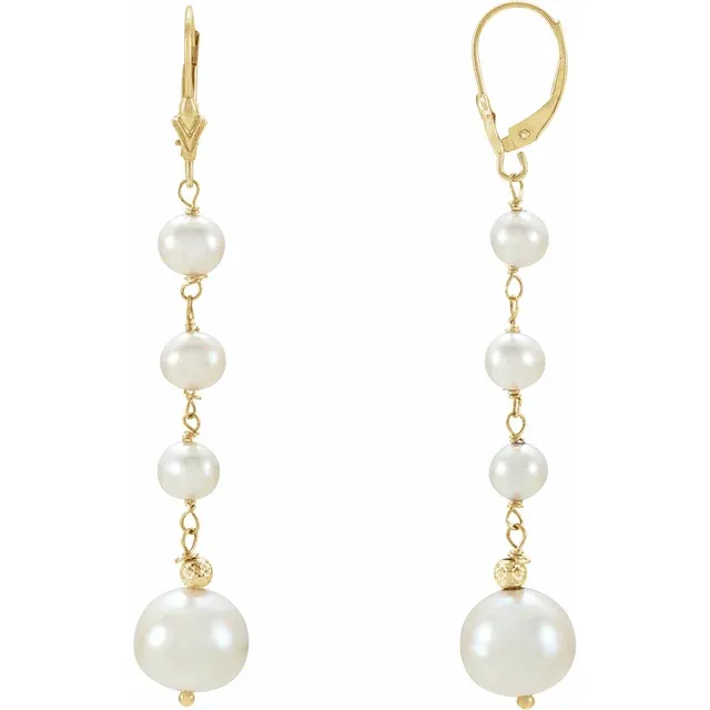 14K Yellow Freshwater Cultured Earrings-