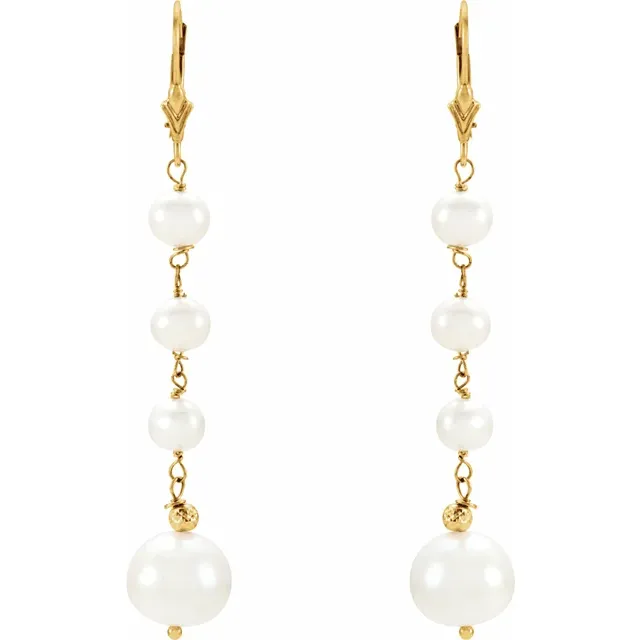14K Yellow Freshwater Cultured Earrings-