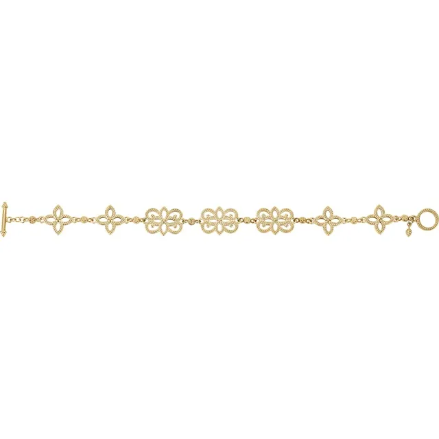 14K Yellow Granulated Metal Fashion 7.75" Bracelet-