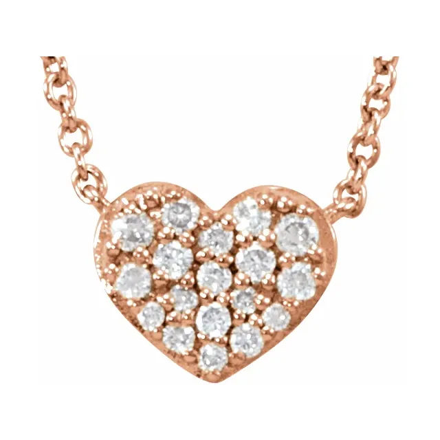 14K White 1/1 CTW Diamond Heart 18" Necklace
