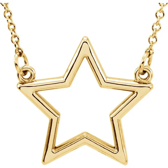 14K Yellow Star 16" Necklace