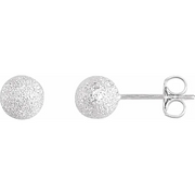 Sterling Silver 4 mm Stardust Ball Earrings