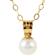 14K Yellow Freshwater Cultured Pearl 15" Necklace