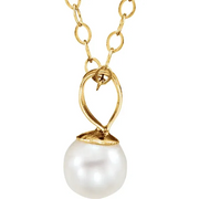 14K Yellow Freshwater Cultured Pearl 15" Necklace