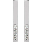 14K White .7 CTW Diamond Bar Earrings