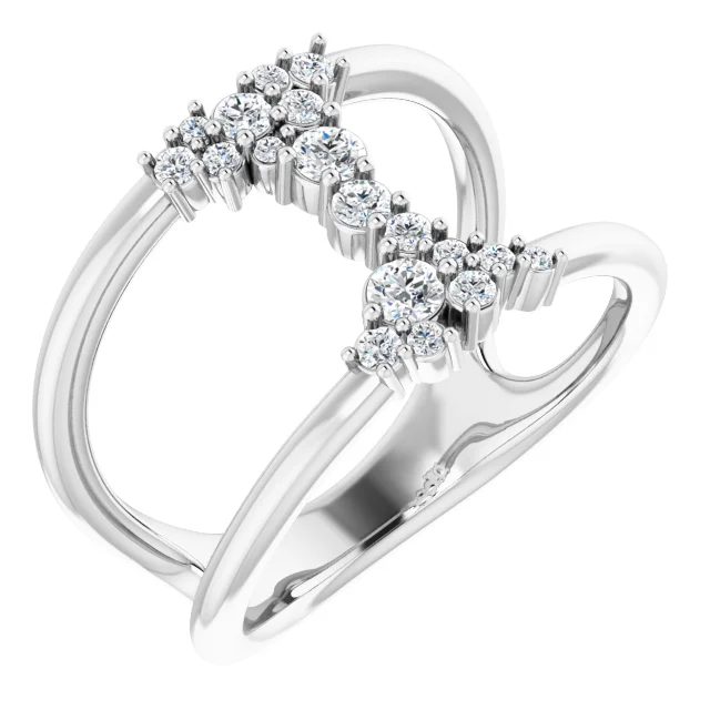 14K White 1/3 CTW Diamond Negative Space Ring-