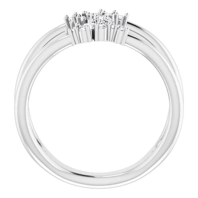 14K White 1/3 CTW Diamond Negative Space Ring