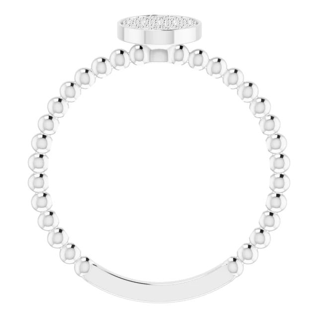 14K White 1/6 CTW Diamond Cluster Beaded Ring-7.00 (approximate standard size)-